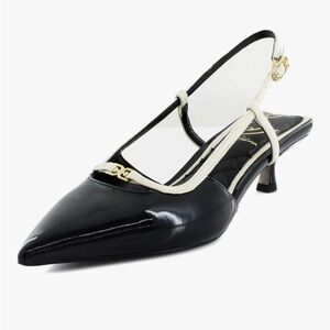 Sam Edelman Black and Cream Slingback Heels